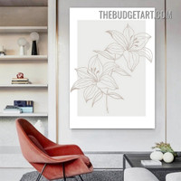 Lilies Blossoms Abstract Floral Modern Painting Picture Canvas Wall Art Print for Room Finery