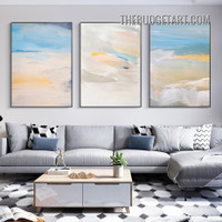 Colorific Stigma Watercolor Modern Painting Picture 3 Piece Abstract Canvas Art Prints for Room Wall Tracery