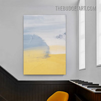 Yellowness Fleck Watercolor Modern Painting Picture Abstract Canvas Wall Art Print for Room Decor