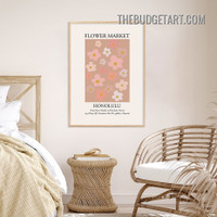 Market Typography Modern Painting Picture Canvas Wall Art Print for Room Drape