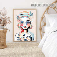 Colorful Woman Abstract Figure Modern Painting Picture Canvas Wall Art Print for Room Ornamentation