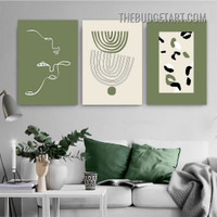 Meandering Striae Abstract Scandinavian Painting Picture 3 Panel Canvas Wall Art Prints for Room Ornamentation