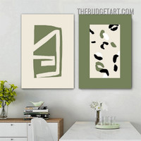 Twisting Line Abstract Scandinavian Painting Picture 2 Piece Canvas Wall Art Prints for Room Wall Garnish