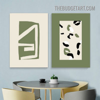 Twisting Line Scandinavian Painting Picture 2 Piece Abstract Canvas Wall Art Prints for Room Trimming