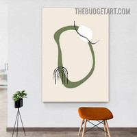 Curved Smudge Abstract Scandinavian Painting Picture Canvas Wall Art Print for Room Finery