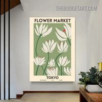 Flower Market Tokyo Typography Modern Painting Picture Canvas Art Print for Room Wall Getup