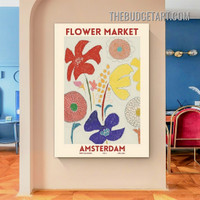 Amsterdam Typography Modern Painting Picture Canvas Wall Art Print for Room Garnish