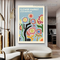 Stockholm Typography Modern Painting Picture Canvas Art Print for Room Wall Molding