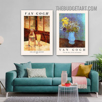 Van Gogh Artwork Bottle Abstract Vintage Painting Picture 2 Piece Canvas Wall Art Prints for Room Décor