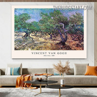 Olive Trees Typography Vintage Painting Picture Canvas Art Print for Room Wall Assortment