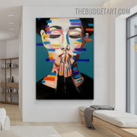 Multicolor Girl Abstract Figure Vintage Painting Picture Canvas Wall Art Print for Room Trimming