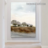 Smear Clouds Abstract Watercolor Painting Picture Canvas Art Print for Room Wall Ornament