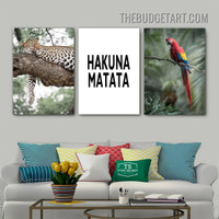 Hakuna Matata Typography Modern Painting Picture 3 Panel Canvas Art Prints for Room Wall Trimming