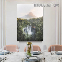 Fountain Naturescape Modern Painting Picture Canvas Art Print for Room Wall Molding