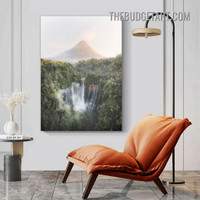 Fountain Naturescape Modern Painting Picture Canvas Art Print for Room Wall Getup