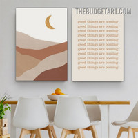 Good Things Typography Modern Painting Picture 2 Piece Canvas Wall Art Prints for Room Illumination