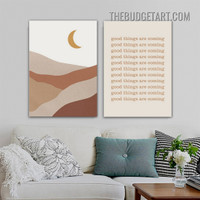 Good Things Typography Modern Painting Picture 2 Piece Canvas Wall Art Prints for Room Molding