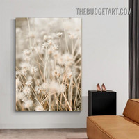 White Blossoms Floral Vintage Painting Picture Canvas Art Print for Room Wall Décor