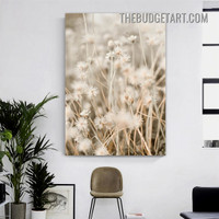 White Blossoms Floral Vintage Painting Picture Canvas Wall Art Print for Room Getup