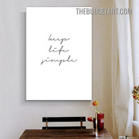 Keep Life Simple Typography Modern Painting Picture Canvas Wall Art Print for Room Finery