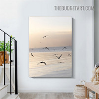 Flying Birds Modern Painting Picture Canvas Art Print for Room Wall Trimming