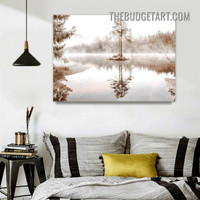 Lake Nordic Landscape Scandinavian Painting Picture Canvas Art Print for Room Wall Garniture