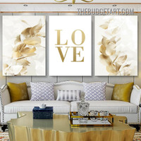 Love Typography Modern Painting Picture 3 Piece Canvas Wall Art Prints for Room Décor