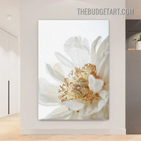 White Peony Flower Floral Modern Painting Picture Canvas Art Print for Room Wall Ornamentation