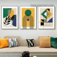 Squares Triangles Abstract Geometric Modern Painting Picture 3 Panel Canvas Wall Art Prints for Room Onlay