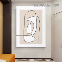 Twisting Lines Abstract Modern Painting Picture Canvas Wall Art Print for Room Drape