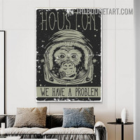 Monkey Face Animal Poster Painting Picture Vintage Canvas Art Print for Room Wall Molding