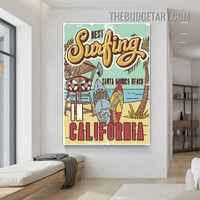 Best Surfing Typography Vintage Poster Painting Picture Canvas Art Print for Room Wall Garniture