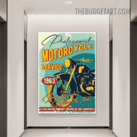Motorcycle Typography Vintage Poster Painting Picture Canvas Art Print for Room Wall Adornment