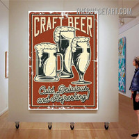 Craft Beer Typography Vintage Poster Painting Picture Canvas Art Print for Room Wall Arrangement