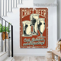 Craft Beer Typography Vintage Poster Painting Picture Canvas Wall Art Print for Room Garnish
