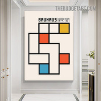 Boxes Shapes Abstract Geometric Modern Painting Picture Canvas Wall Art Print for Room Embellishment