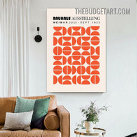 Bauhaus Ausstellung Typography Modern Painting Picture Canvas Wall Art Print for Room Finery