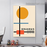 Rectangle Bauhaus Art Lines Abstract Geometric Modern Painting Picture Canvas Wall Art Print for Room Drape