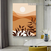 Colorific Hill Abstract Landscape Scandinavian Painting Picture Canvas Wall Art Print for Room Drape