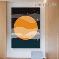 Stars Abstract Contemporary Scandinavian Painting Picture Canvas Art Print for Room Wall Drape