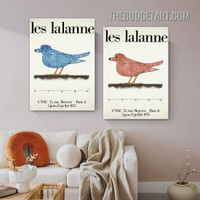 Les Lalanne Typography Modern Painting Picture 2 Piece Canvas Wall Art Prints for Room Trimming