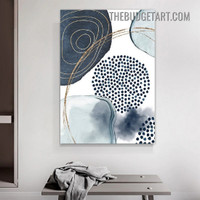 Rambling Lineaments Abstract Watercolor Modern Painting Picture Canvas Wall Art Print for Room Getup