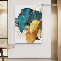 Ginkgo Leaves Smears Nordic Abstract Modern Painting Picture Canvas Art Print for Room Wall Equipment