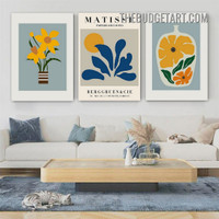 Henri Matisse Flowers Abstract Modern 3 Panel Canvas Wall Art Prints for Room Outfit