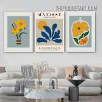 Henri Matisse Flowers Abstract Modern 3 Piece Canvas Wall Art Prints for Room Trimming