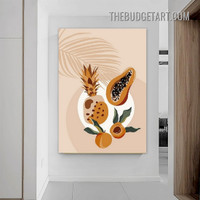 Papaya Fruits Scandinavian Painting Picture Canvas Wall Art Print for Room Arrangement