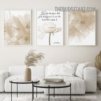 Fragrance Typography Modern Painting Picture 3 Panel Canvas Wall Art Prints for Room Tracery