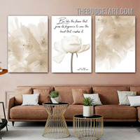 Fragrance Typography Modern Painting Picture 3 Piece Canvas Wall Art Prints for Room Trimming