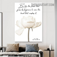 Flower Floral Fragrance Typography Modern Painting Picture Canvas Wall Art Print for Room Drape