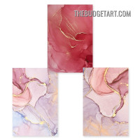 Calico Marble Abstract Modern Painting Picture 3 Piece Canvas Wall Art Prints for Room Outfit